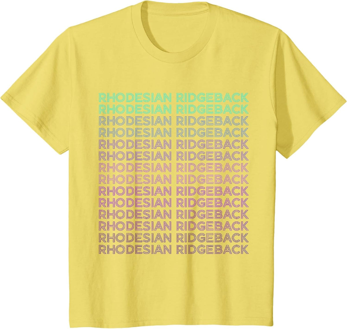 Rhodesian Ridgeback Dog Retro T-Shirt - Lemon Yellow