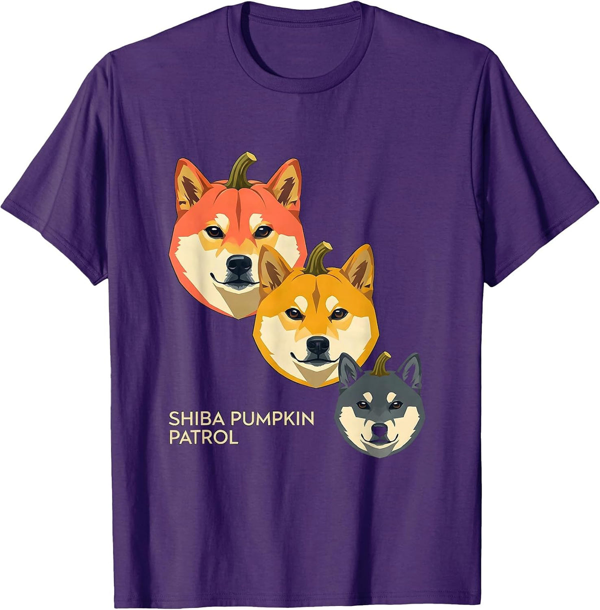 Shiba Pumpkin Patrol Cute Shiba Inu Halloween Dog Lover T-Shirt - Purple
