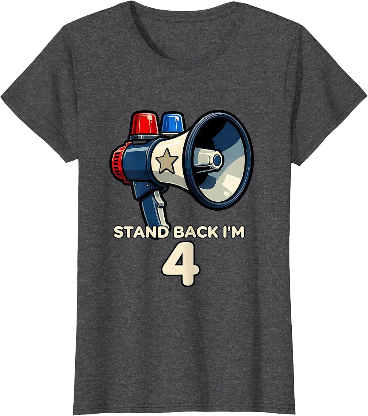 Women's Stand Back I'm 4 Funny Future Police Officer Toddler T-Shirt - Dark Heather Grey