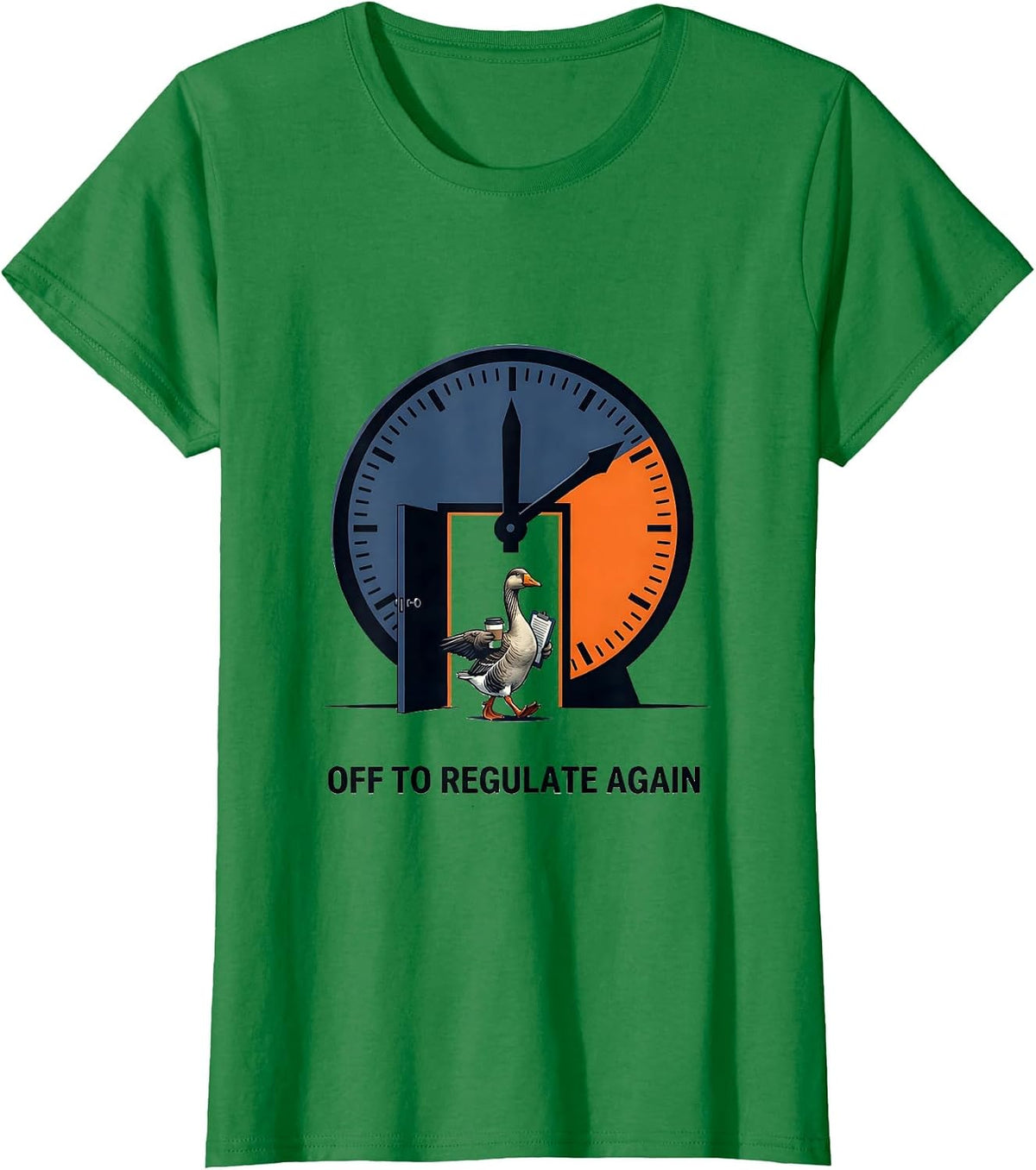 Women's Off To Regulate Again Funny Mental Health Counselor Silly T-Shirt - Kelly Green