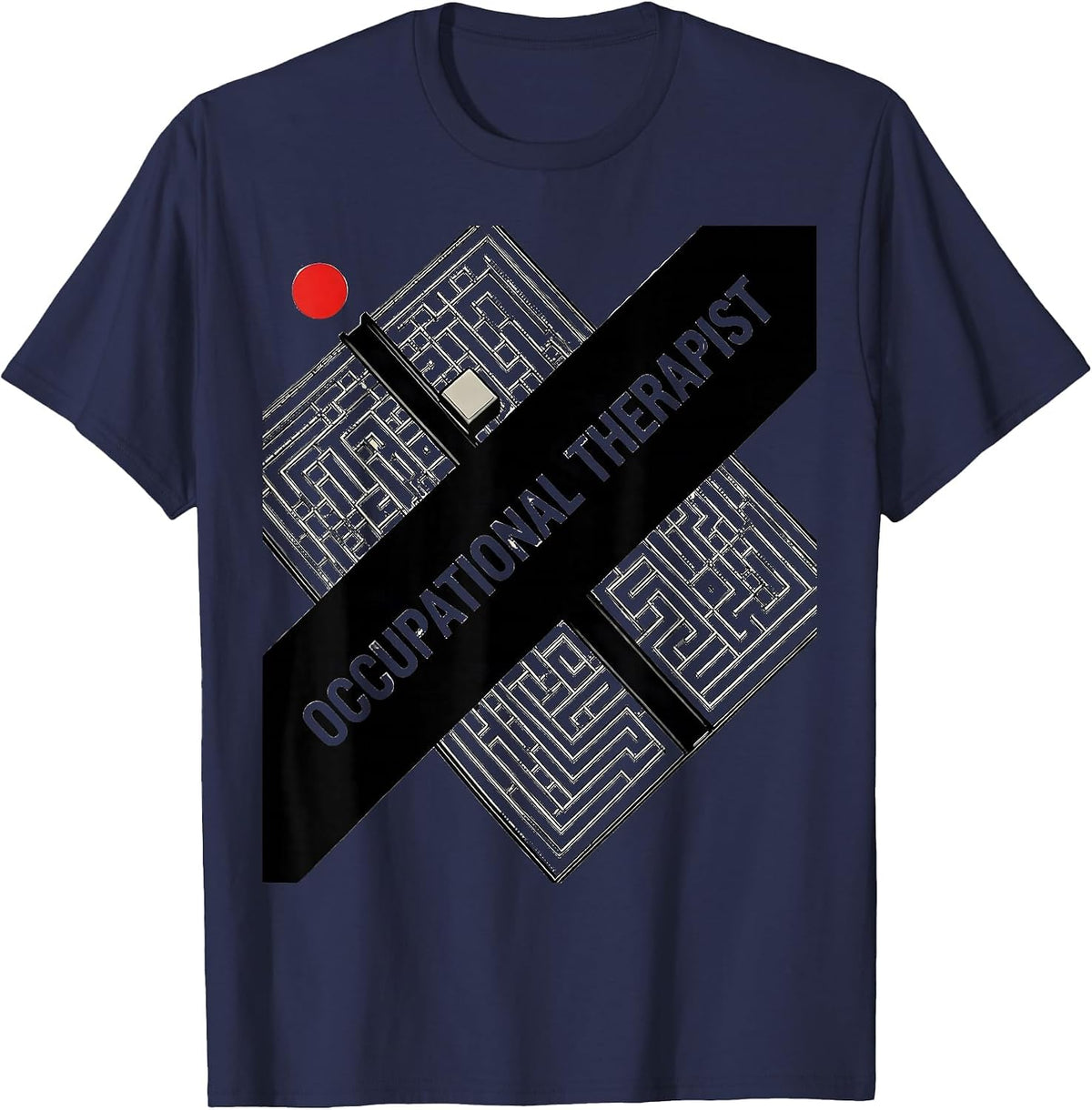Occupational Therapist Constructivist Poster OT Work Wear T-Shirt - Navy Blue