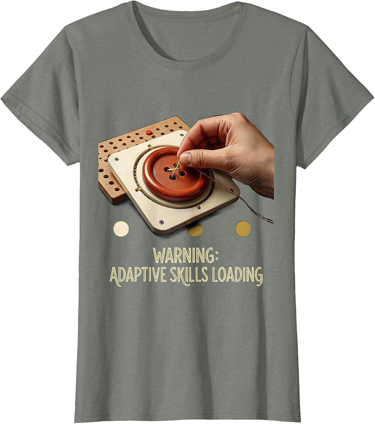 Warning Adaptive Skills Loading Retro Occupational Therapy T-Shirt - Olive Heather