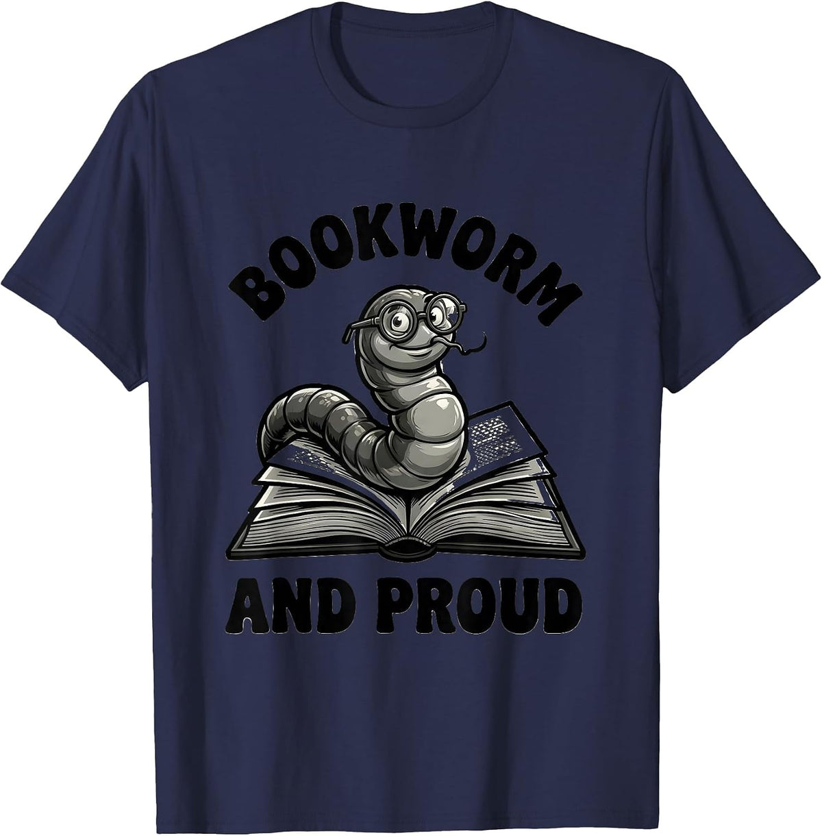 Men's Bookworm and Proud Reading Is My Favorite Sport T-Shirt - Navy Blue