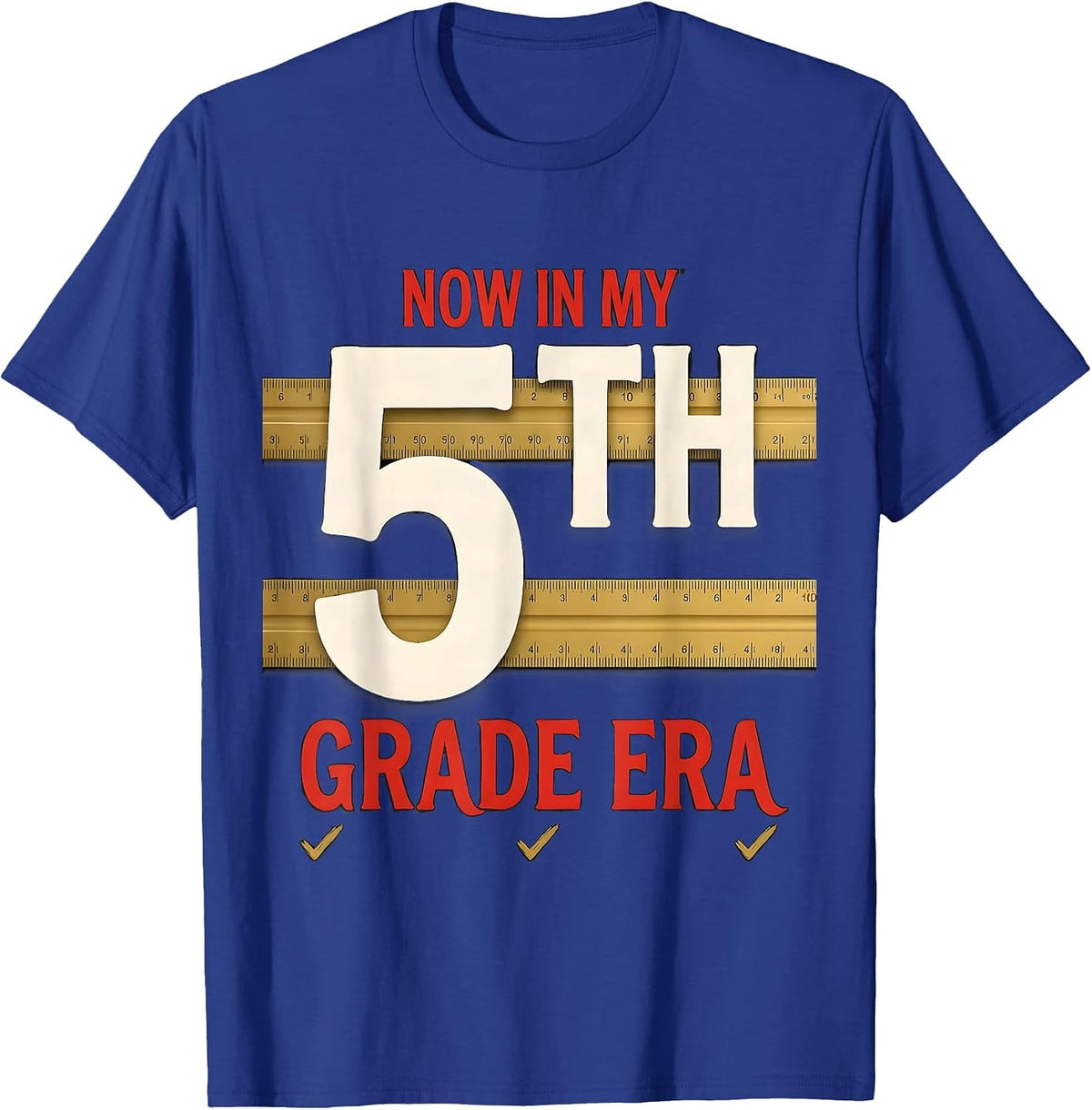 Men's Now In My Fifth Grade Era Girl Tie Dye Back to School T-Shirt - Royal Blue