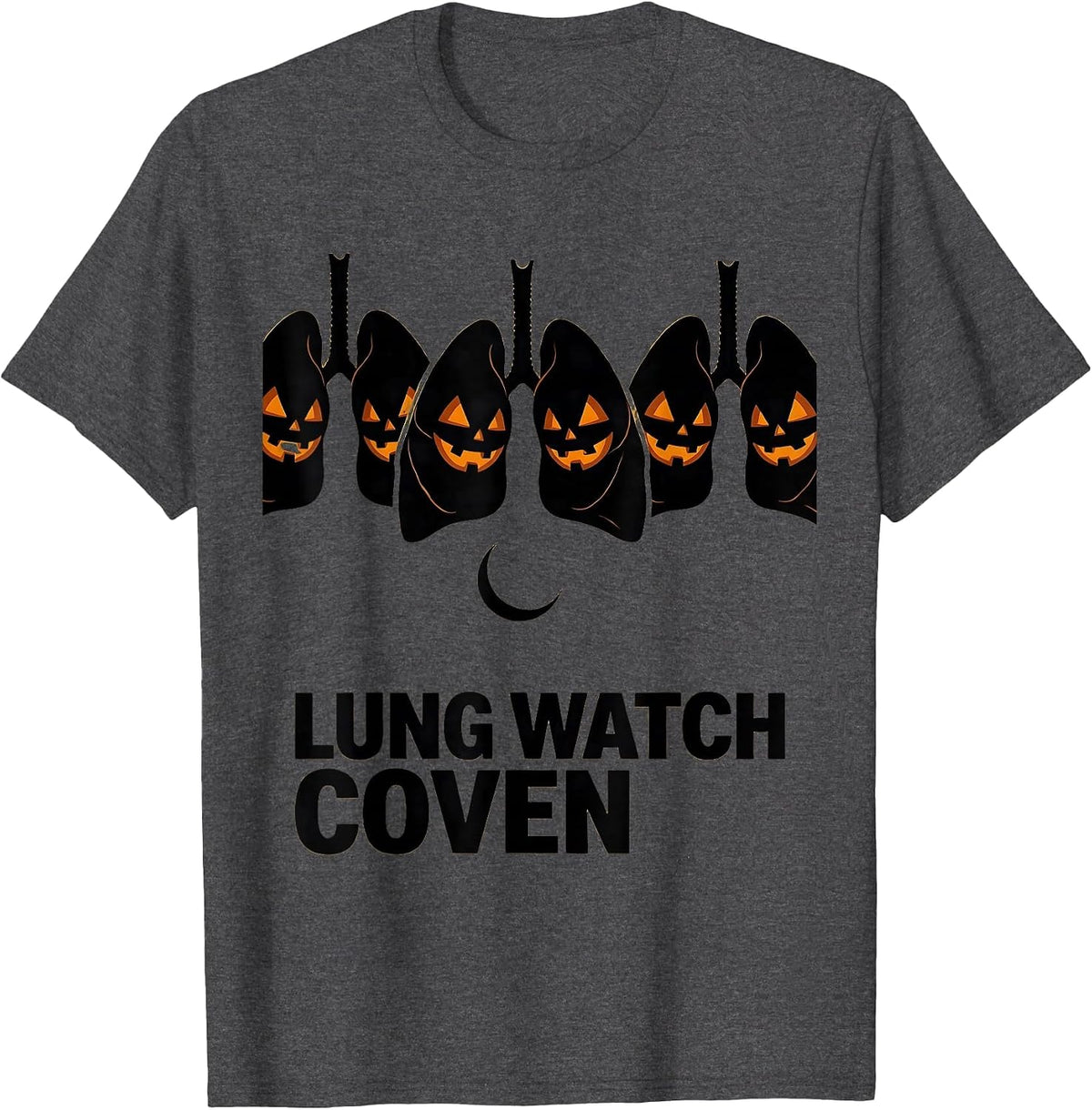 Men's Lung Watch Coven Editorial Conceptual Respiratory Therapist T-Shirt - Dark Heather Grey