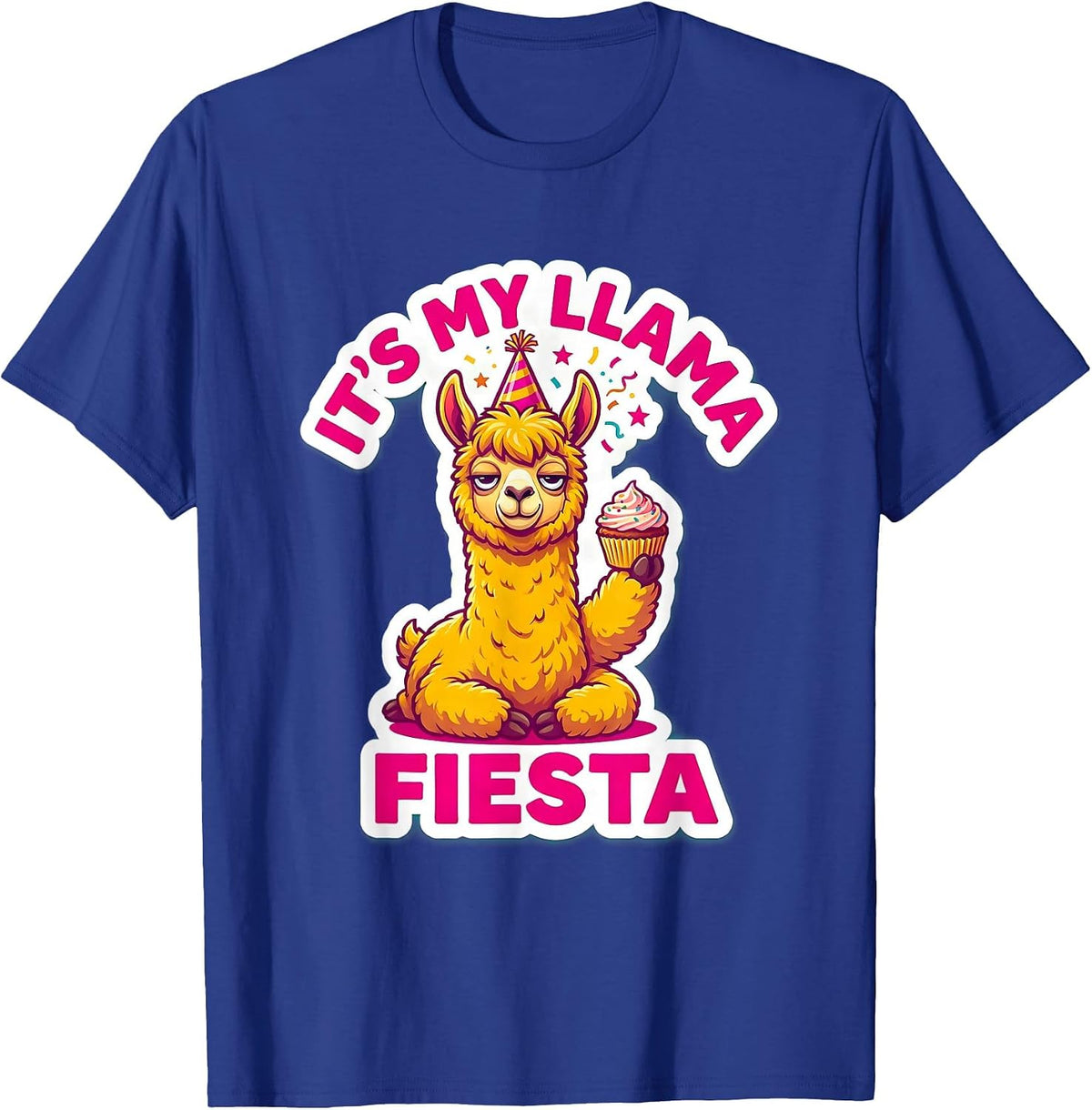 It's My Llama Fiesta Funny Llama Alpaca Humor T-Shirt - Royal Blue