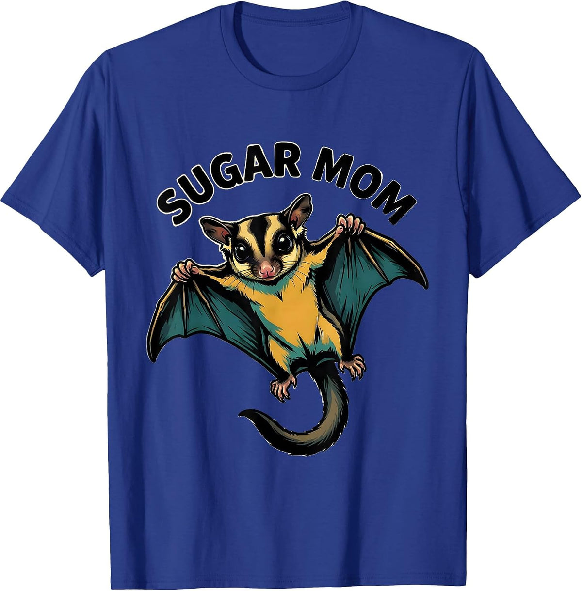 Sugar Mom Cartoon Sugar Glider Pet Owner Humor T-Shirt - Royal Blue