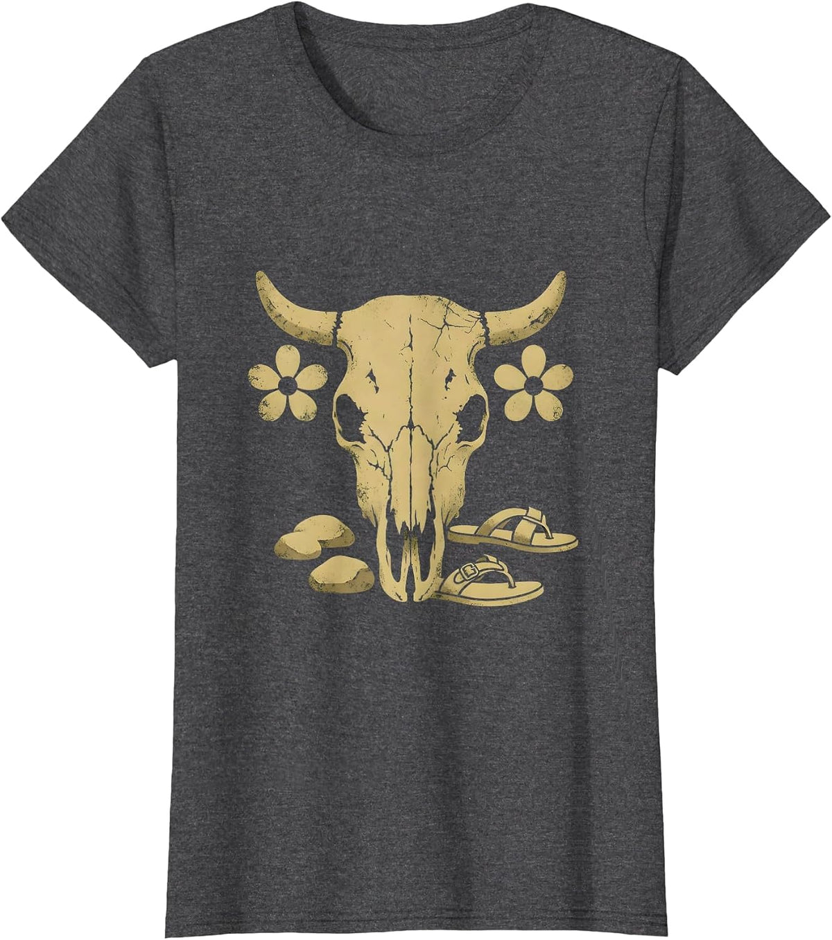 Women's Adventure-Ready Sandal Hiker Rocky Stream Crossing T-Shirt - Dark Heather Grey