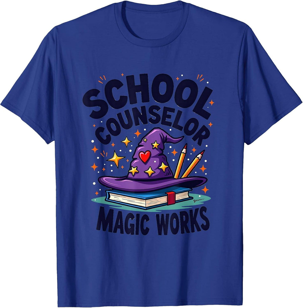 School Counselor Magic Works Appreciation Design T-Shirt - Royal Blue
