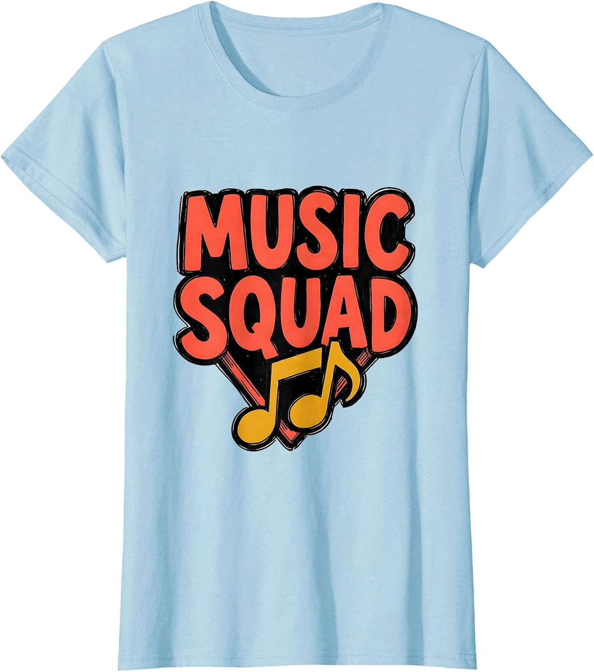Women's Music Squad Cheerful Teacher Team Back To School T-Shirt - Baby Blue