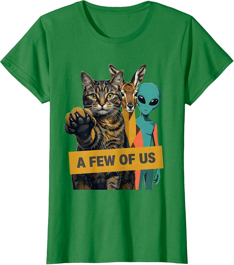 Women's A Few Of Us Midcentury Modern Funny Cat Lover Gift T-Shirt - Kelly Green