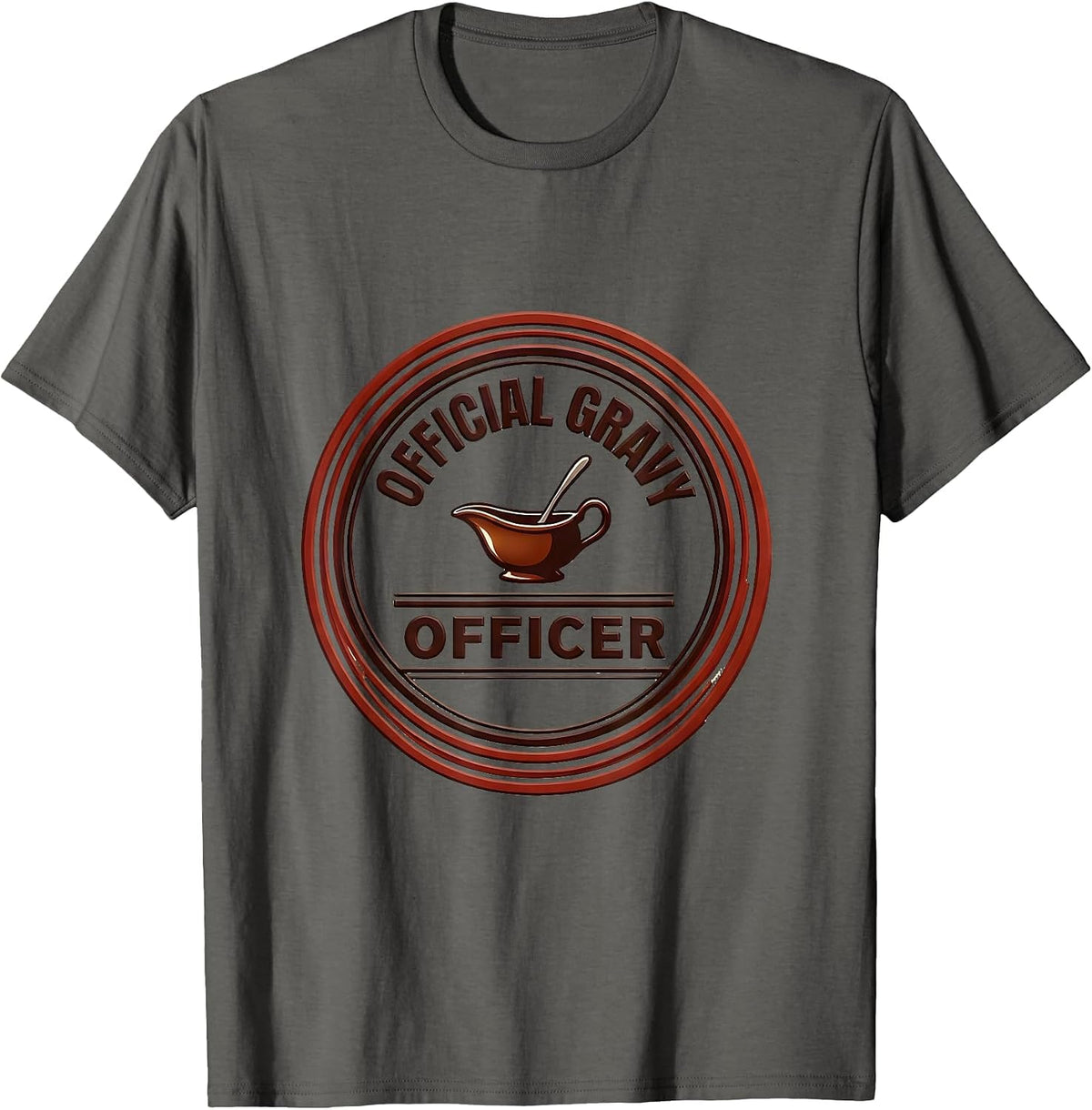 Official Gravy Officer Funny Thanksgiving Family Dinner T-Shirt - Asphalt Grey