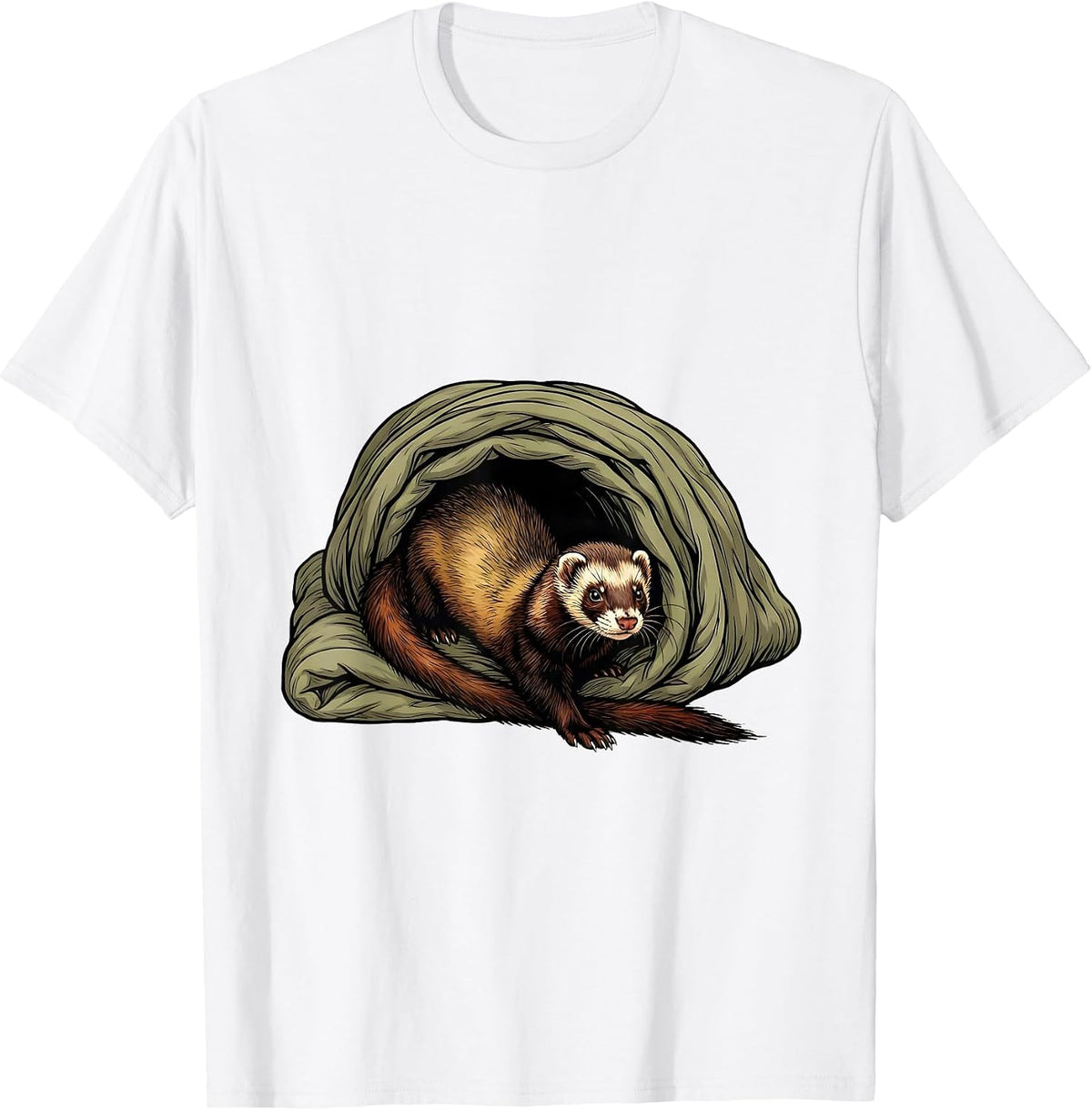 Men's Ferret Tunnel Blanker Funny Ferret Lover Christmas T-Shirt - White