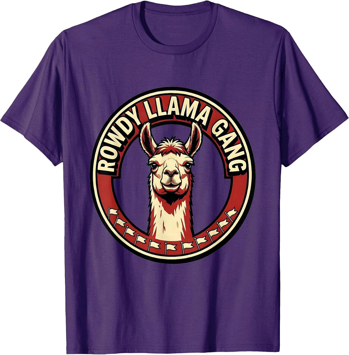 Rowdy Llama Gang Funny Llama Lover Novelty Gift T-Shirt - Purple