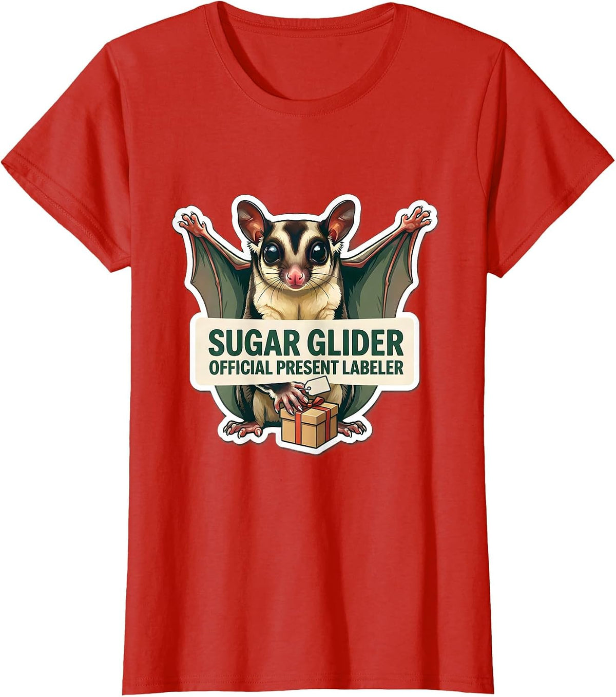 Sugar Glider: Official Present Labeler Funny Christmas T-Shirt - Red