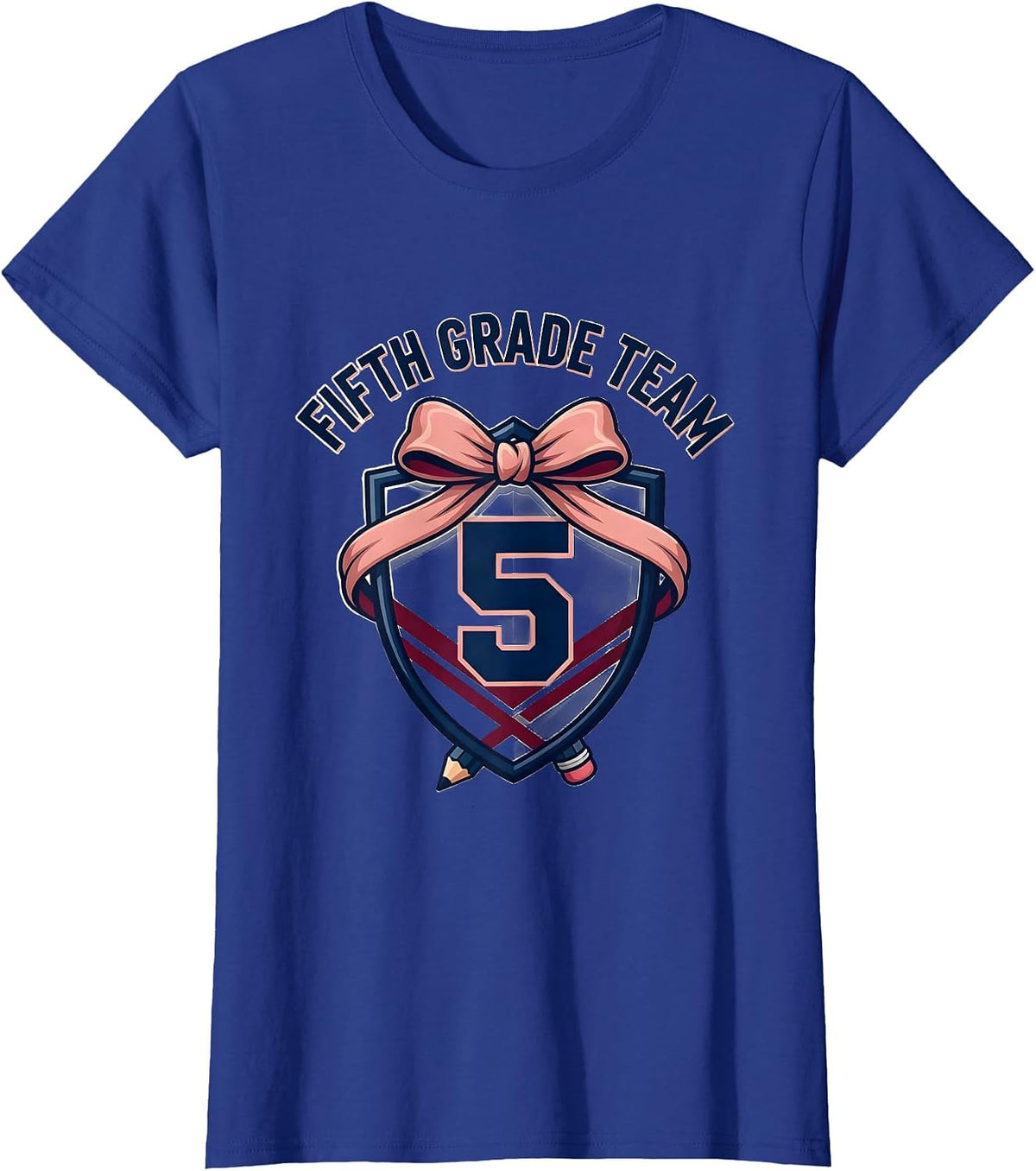 Women's Fifth Grade Team Blokette Sporty Femme Back To School T-Shirt - Royal Blue
