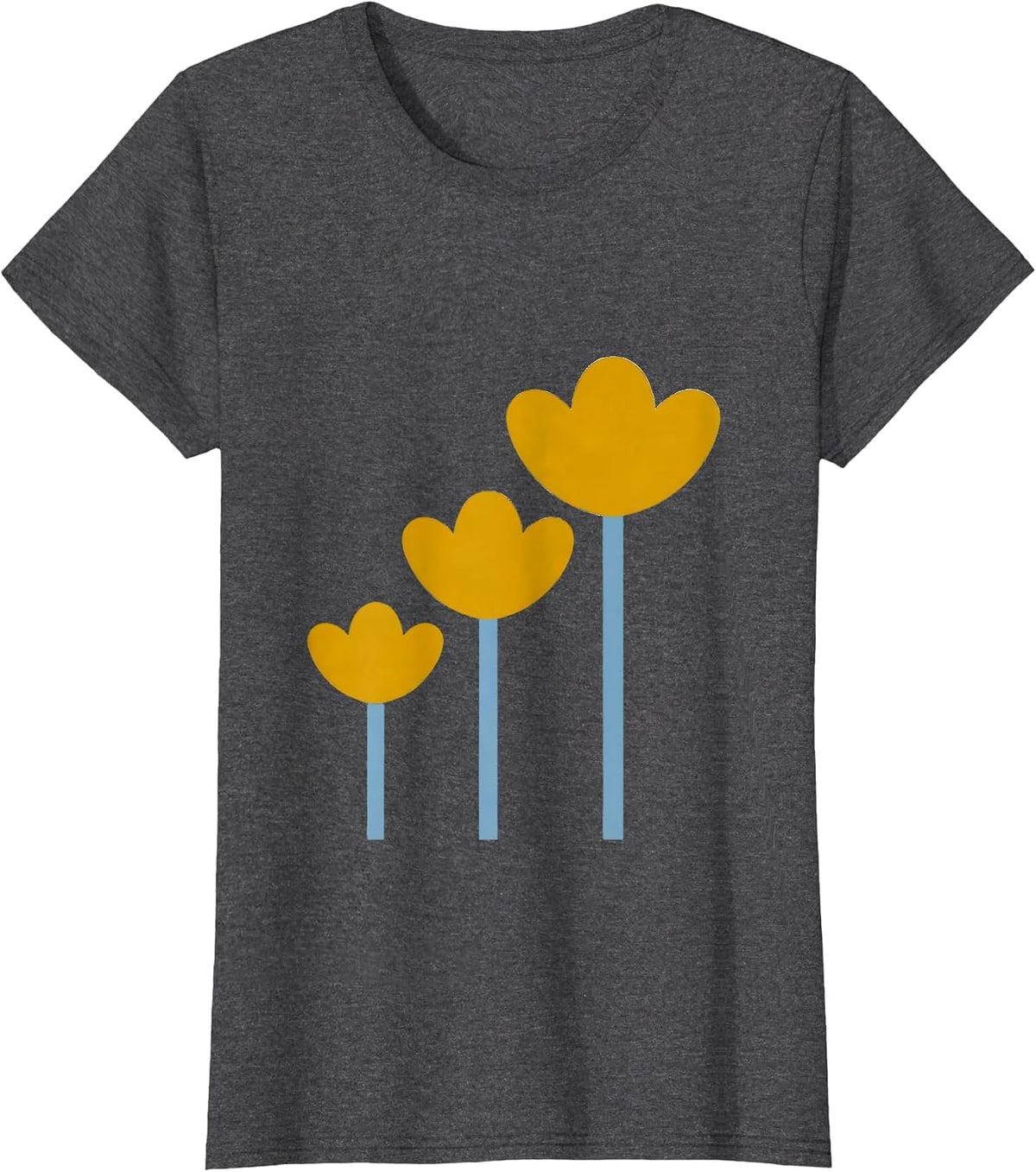 Women's Down Syndrome Awareness Blooming Flowers Design T-Shirt - Dark Heather Grey