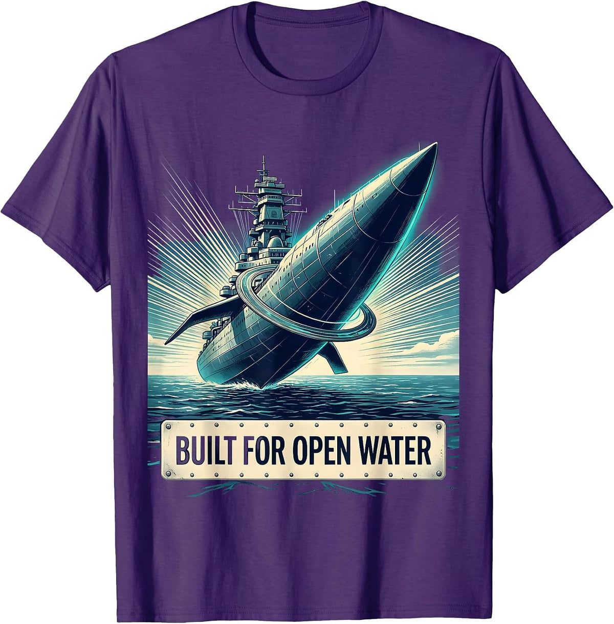 Built for Open Water Sailor Design T-Shirt - Purple