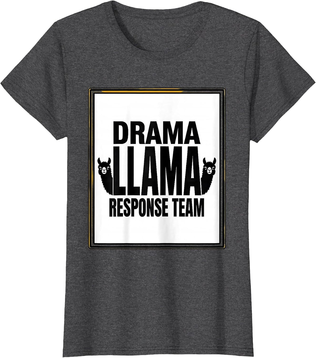Women's Drama Llama Response Team Funny Llama Lover Gift T-Shirt - Dark Heather Grey