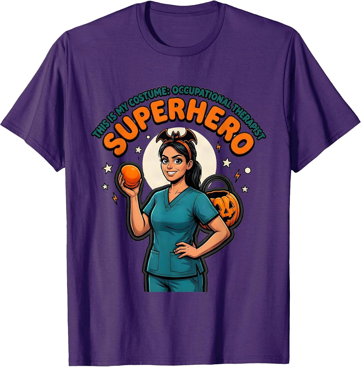 THIS IS MY COSTUME: OCCUPATIONAL THERAPIST SUPERHERO T-Shirt - Purple