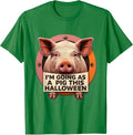 Men's I’m Going As A Pig This Halloween Funny Pig Lover Halloween T-Shirt - Kelly Green