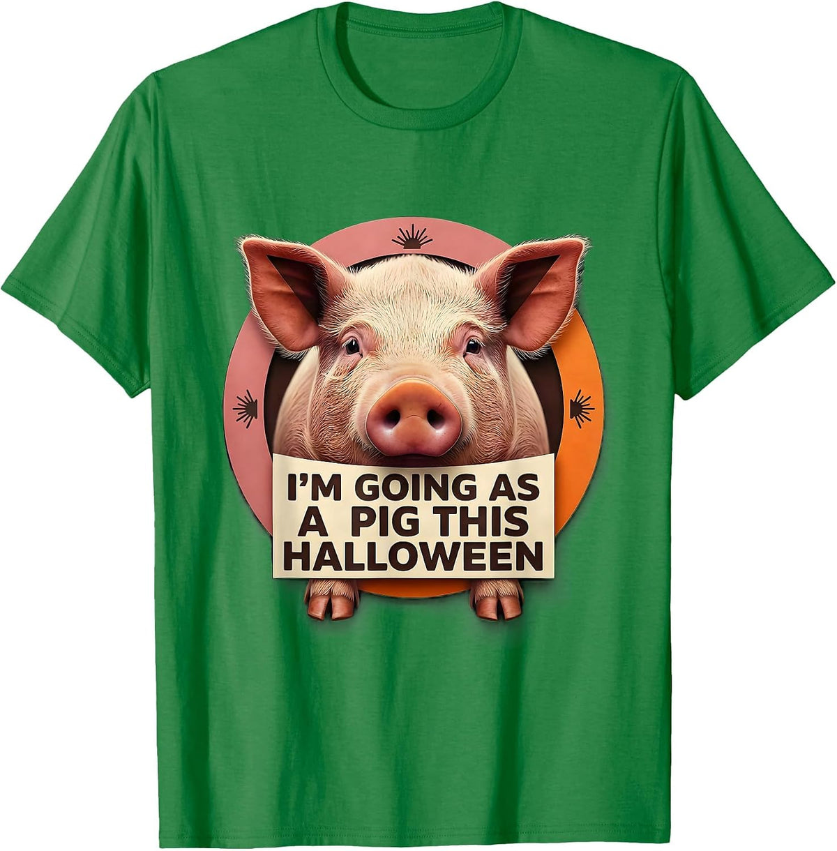 Men's I’m Going As A Pig This Halloween Funny Pig Lover Halloween T-Shirt - Kelly Green