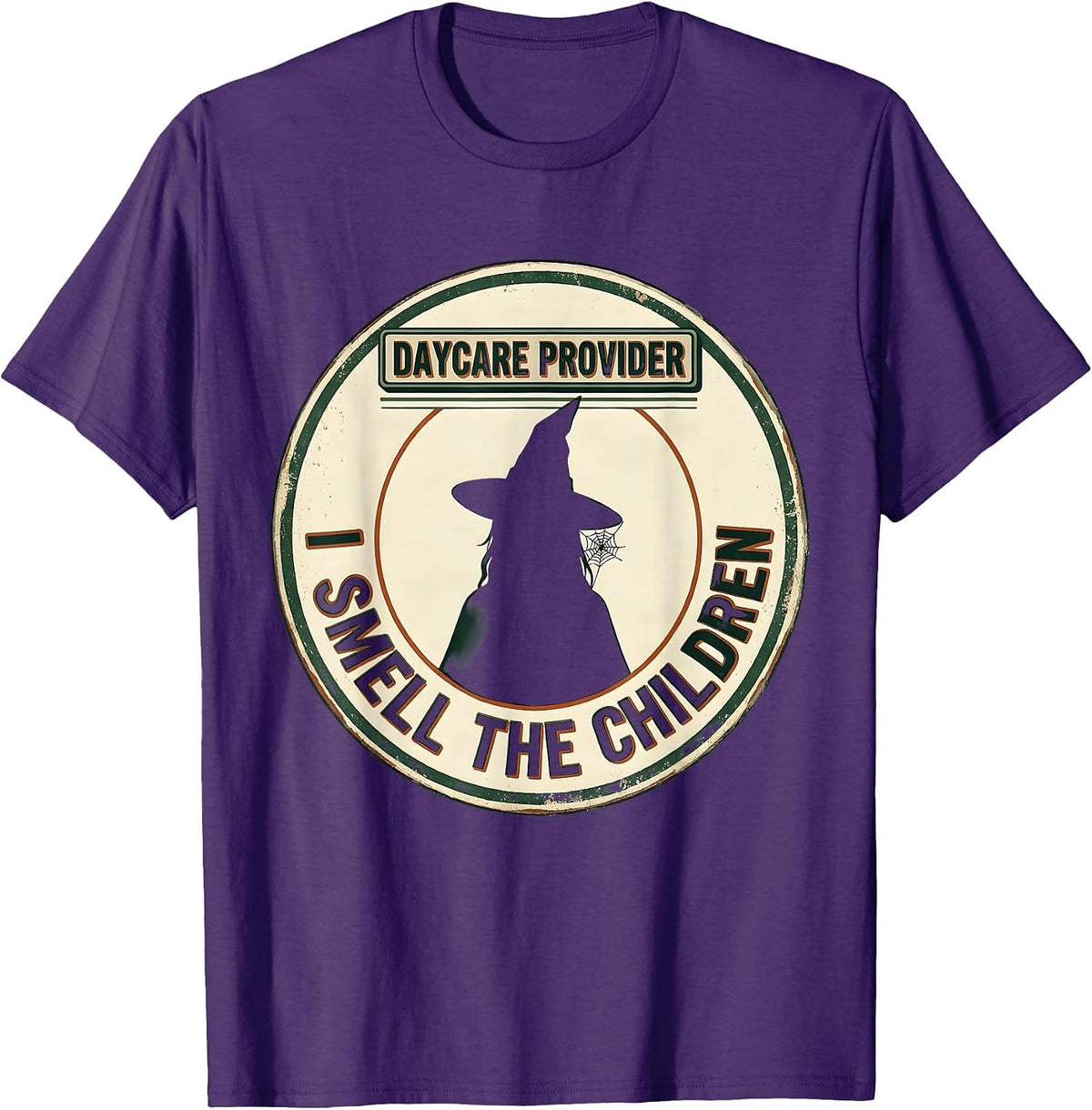 Daycare Provider I Smell The Children Vintage Witch T-Shirt - Purple