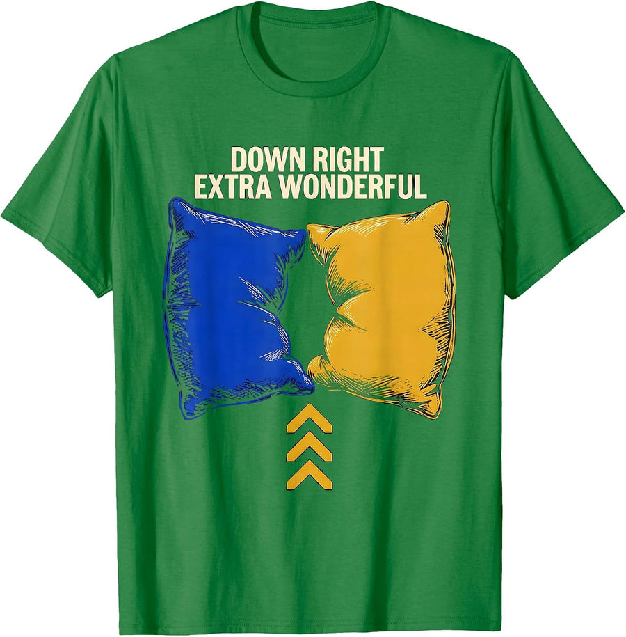 Men's Down Right Extra Wonderful Linocut Down Syndrome Awareness T-Shirt - Kelly Green
