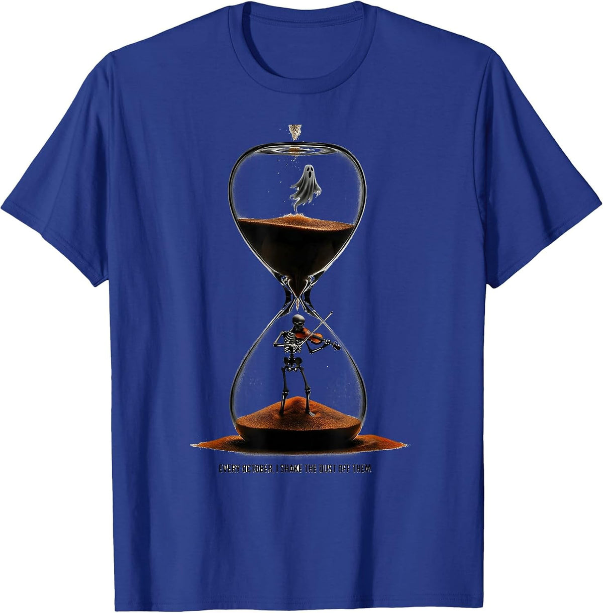 Men's Every October, I Shake The Dust Off Them Music Teacher T-Shirt - Royal Blue