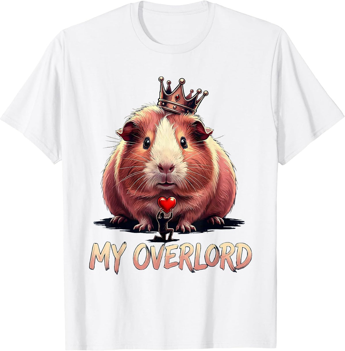 Men's Guinea Pig Crowned Farm Animal Humor Gift T-Shirt - White