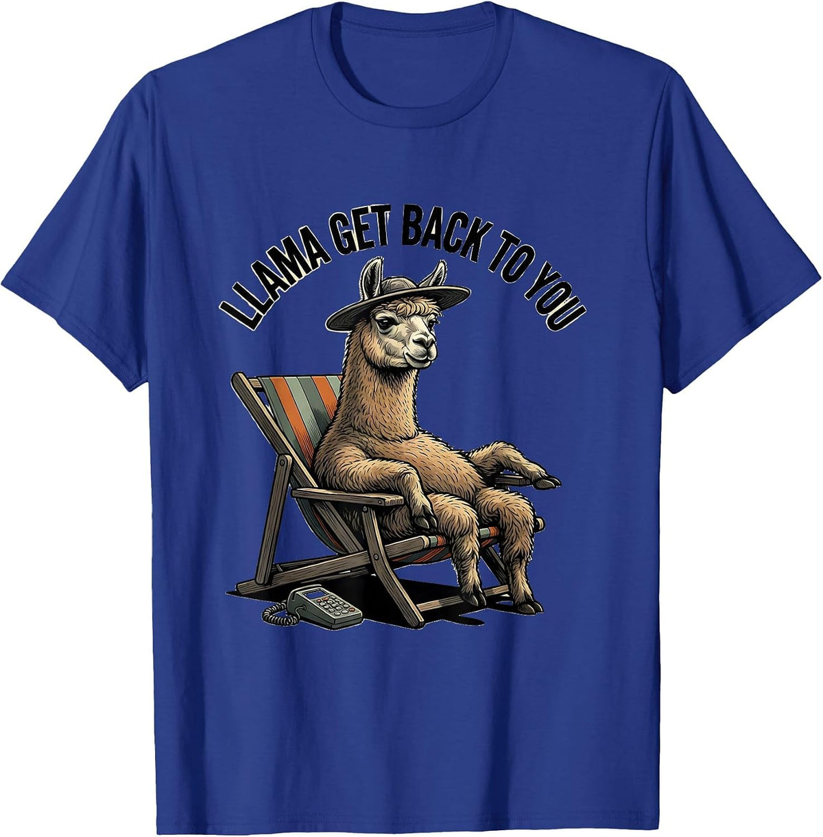 Men's Llama Get Back To You Funny Alpaca Animal Lover Gift T-Shirt - Royal Blue