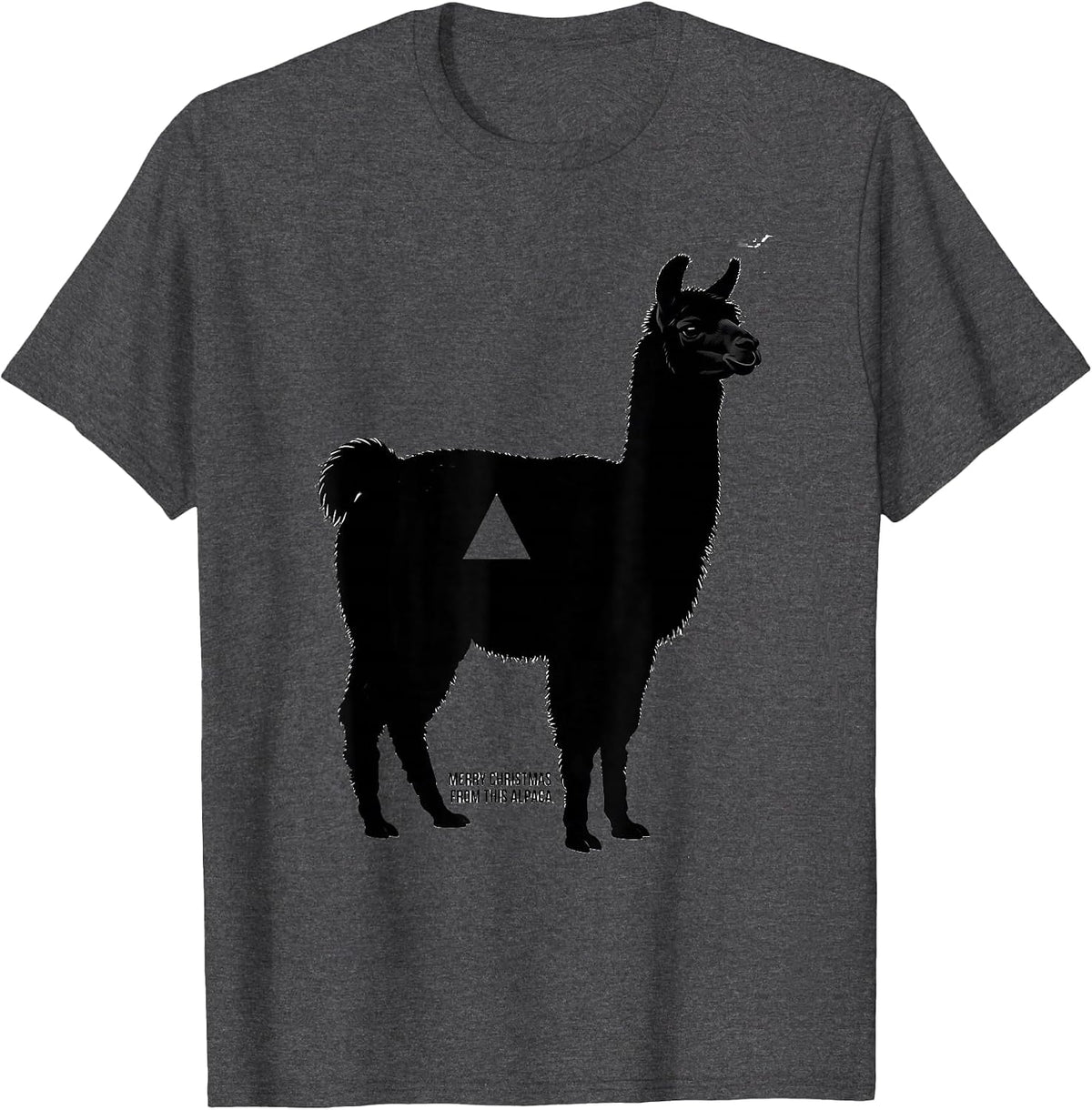 Merry Christmas From This Alpaca Funny Llama Lover Christmas T-Shirt - Dark Heather Grey