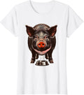 Women's Pet Pig Screenprint Poster Cavy Lover Gift T-Shirt - White