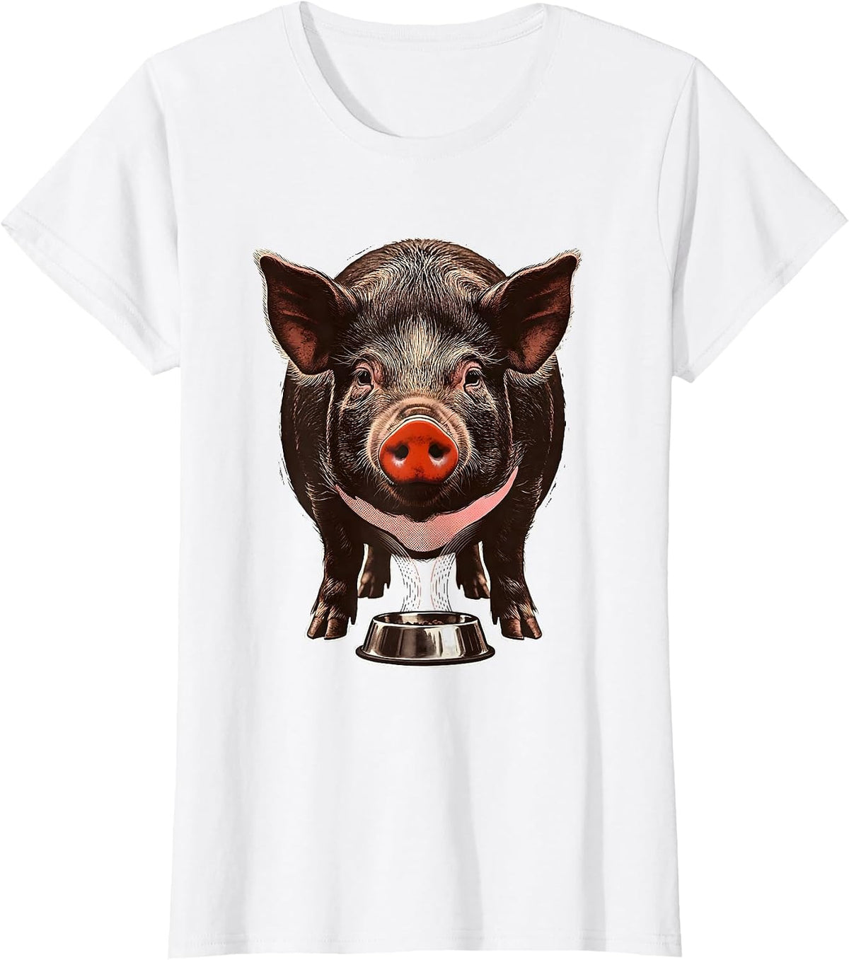 Women's Pet Pig Screenprint Poster Cavy Lover Gift T-Shirt - White