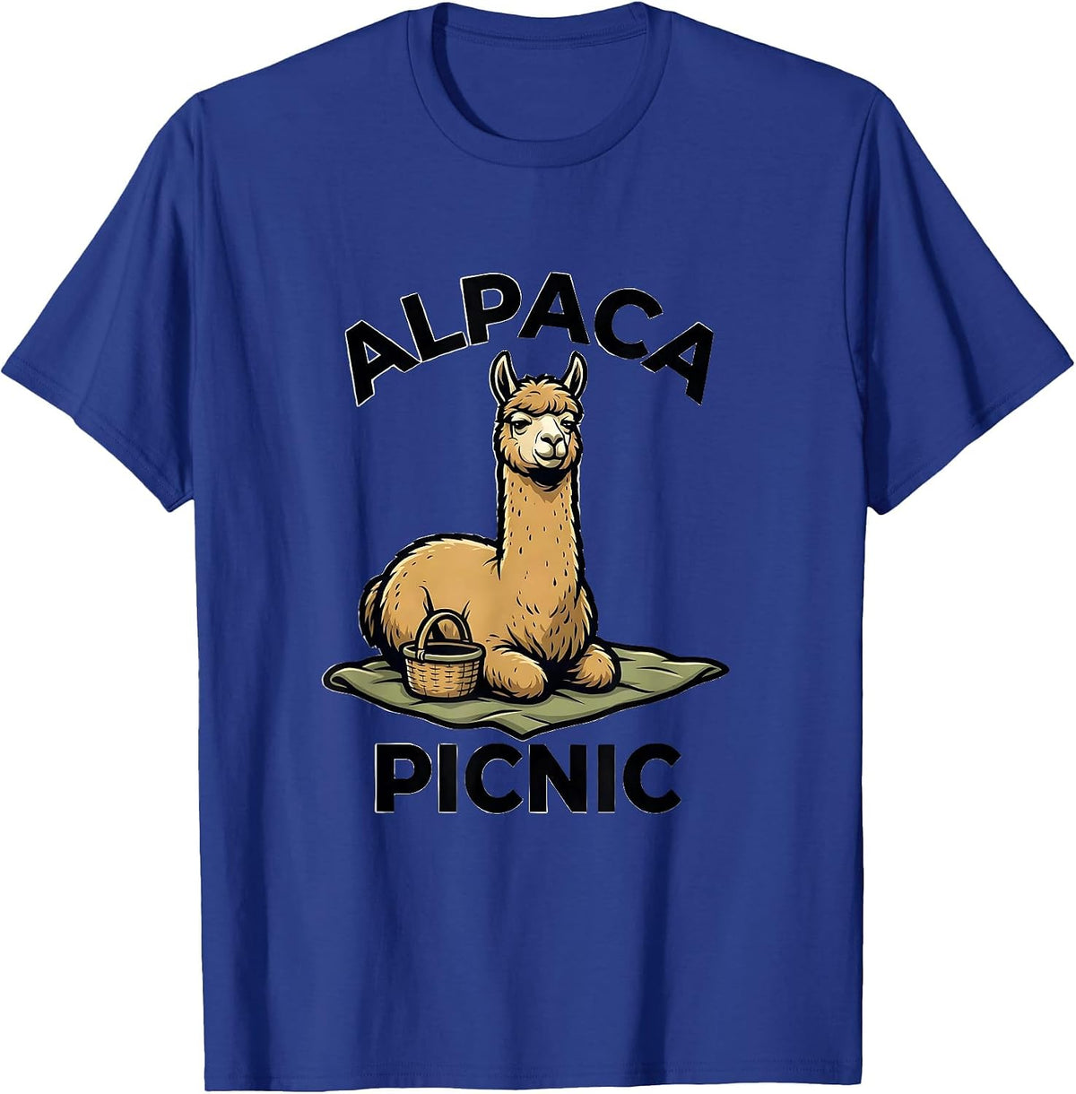Men's Alpaca Picnic Funny Alpaca Lover Animal Humor Gift T-Shirt - Royal Blue