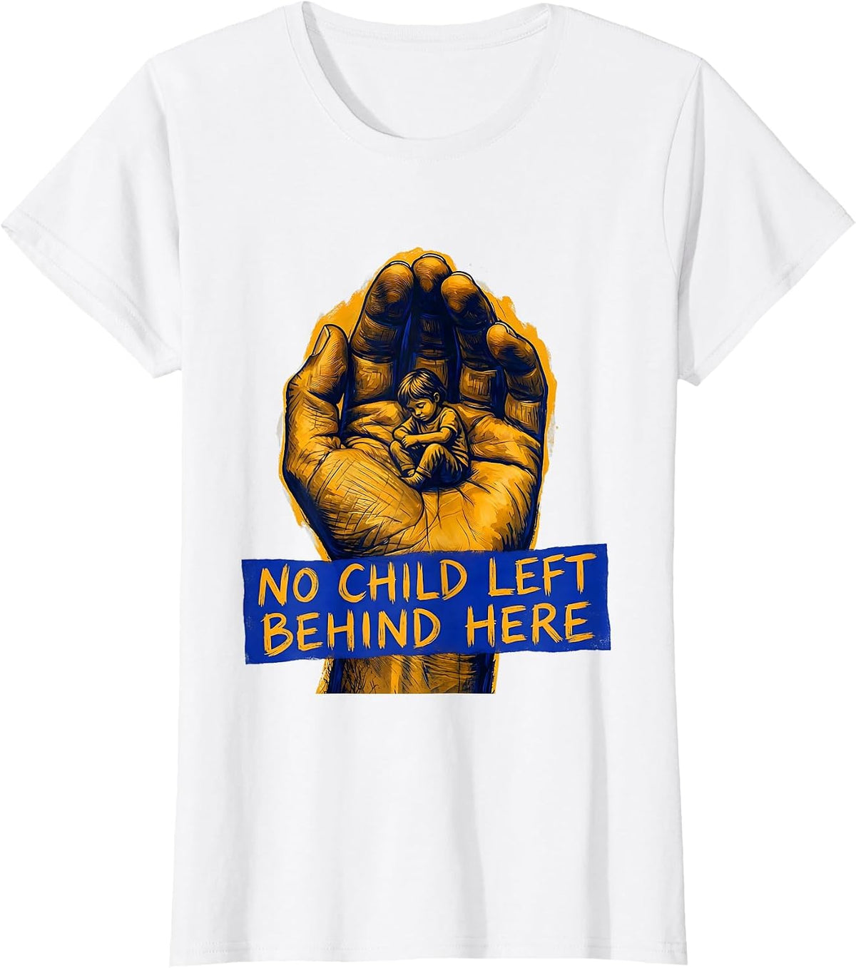 Women's No Child Left Behind Here Sped Teacher Design T-Shirt - White