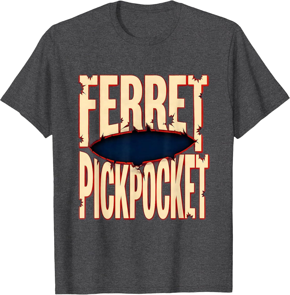 Men's Ferret Pickpocket Funny Ferret Lover Gift T-Shirt - Dark Heather Grey