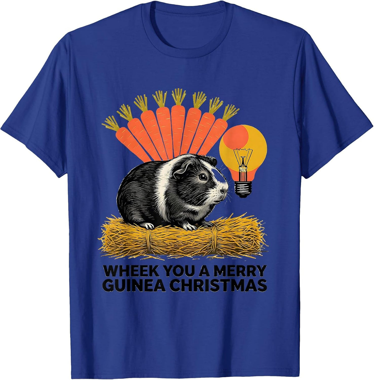Wheek You A Merry Guinea Christmas Funny Guinea Pig Lover T-Shirt - Royal Blue