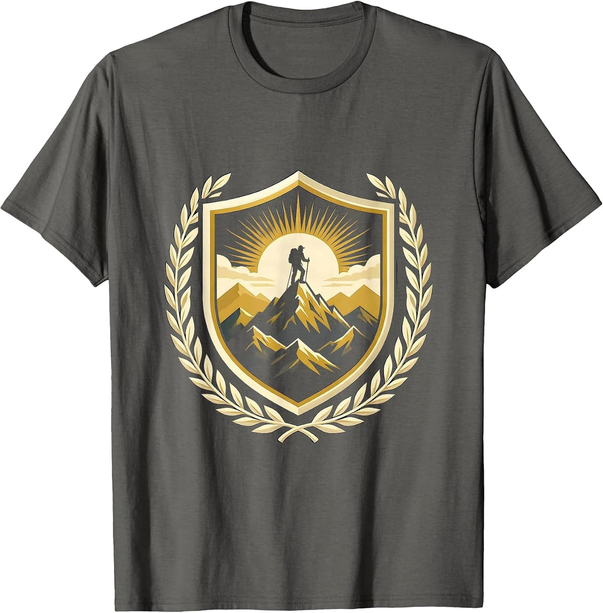 Trailblazer Lone Hiker Mountain Ridge Silhouette T-Shirt - Asphalt Grey