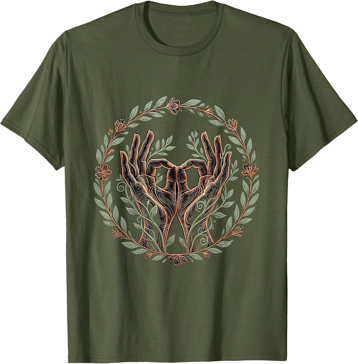 Men's SPED Teacher ASL Sign Language Alphabet Gift T-Shirt - Olive Green