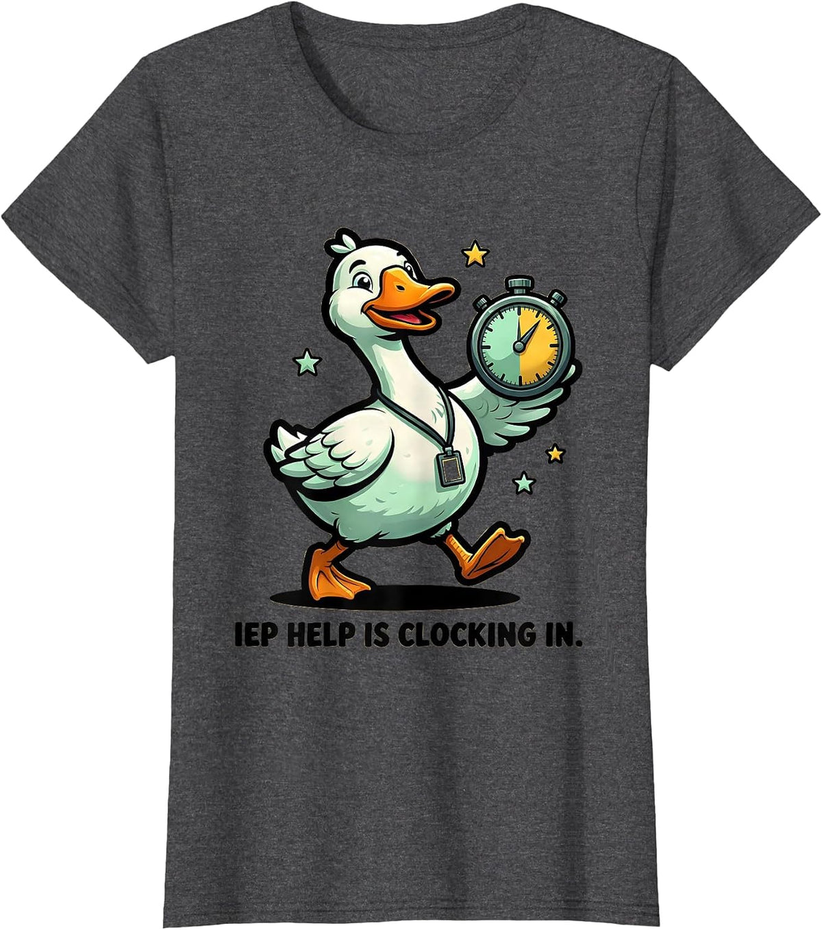 Women's IEP Help Is Clocking In Funny Special Education Teacher SPED T-Shirt - Dark Heather Grey