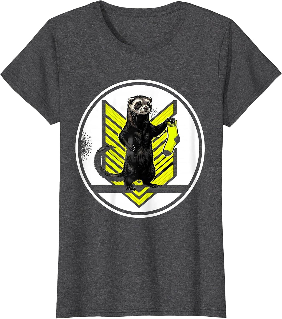 Women's Ferret Sealed Badge Funny Ferret Lover Gift T-Shirt - Dark Heather Grey