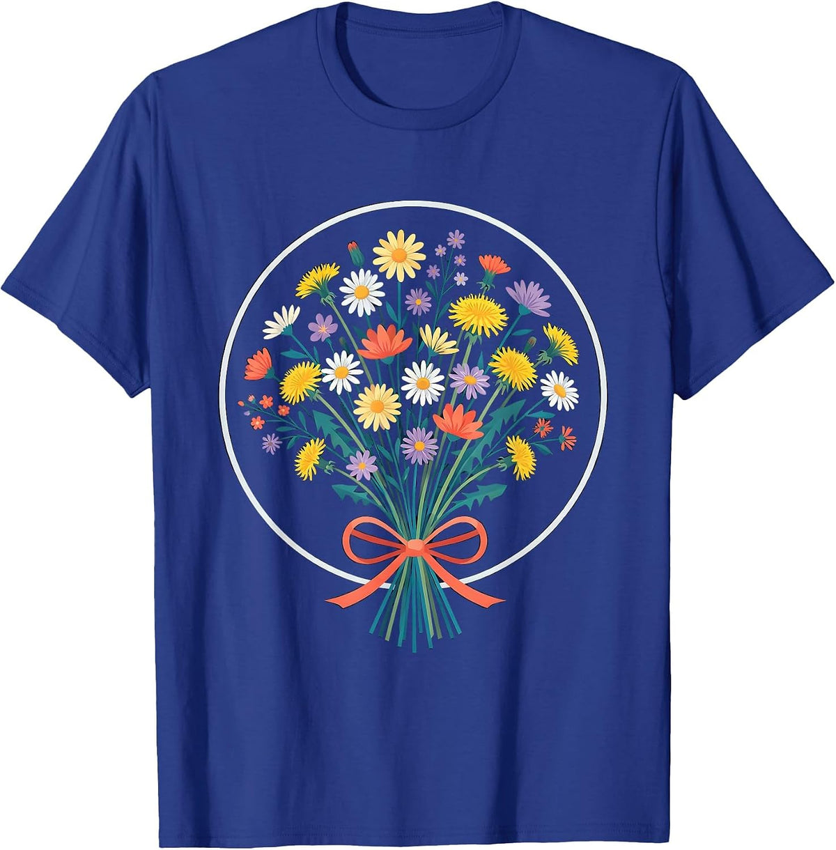 Men's Down Syndrome Awareness Wildflower Bouquet T-Shirt - Royal Blue