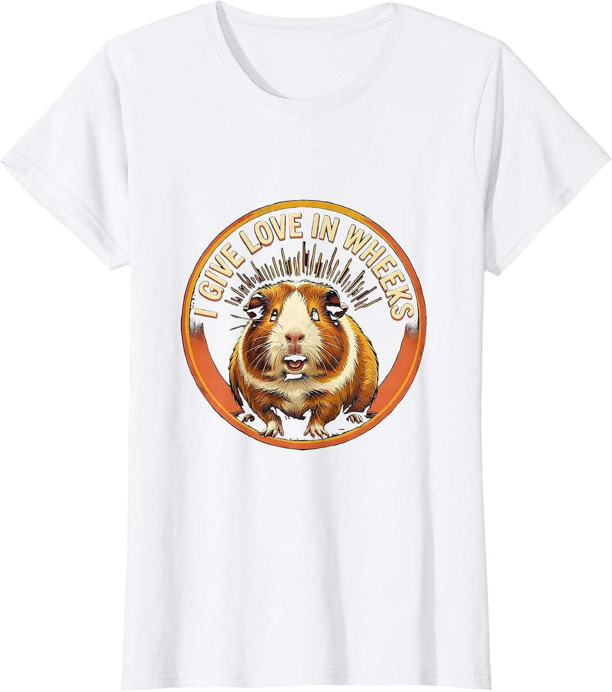 Women's I Give Love In Wheeks Cute Guinea Pig Lover Animal Humor T-Shirt - White