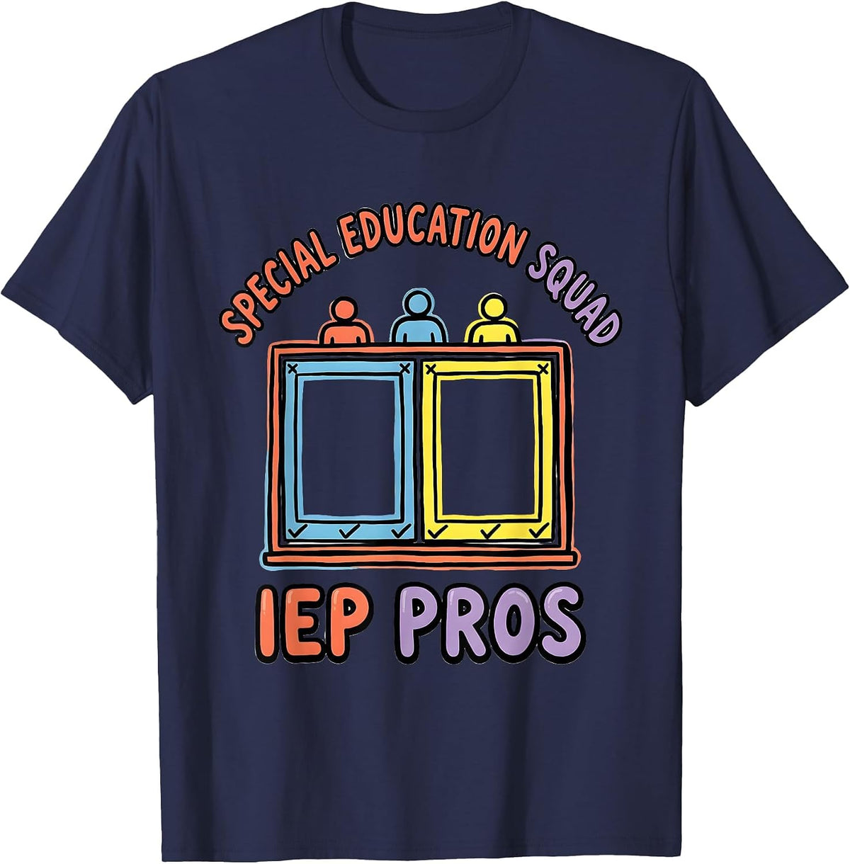 Men's Special Education Squad IEP Pros Teacher Appreciation T-Shirt - Navy Blue