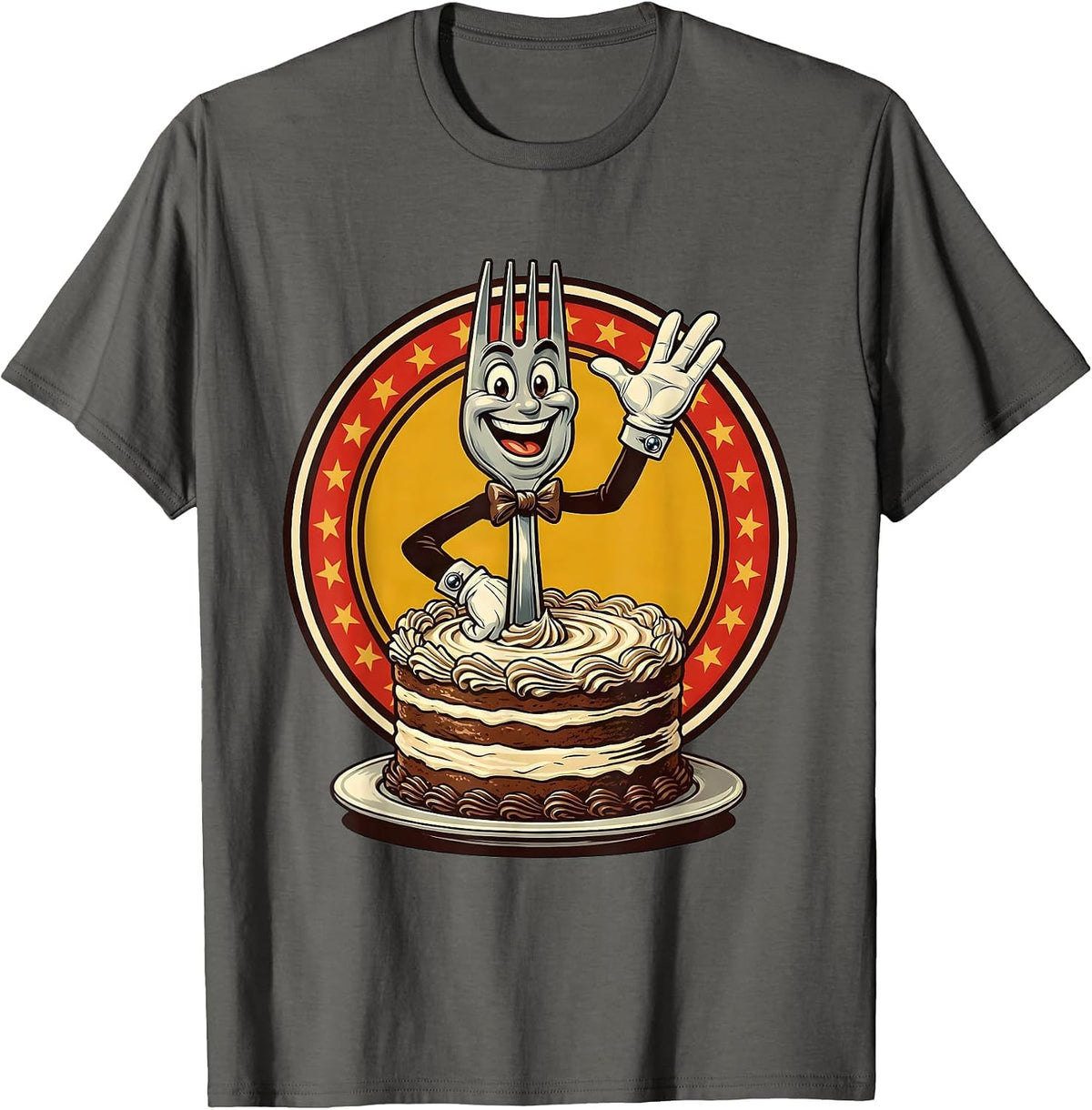 Men's Dad Tax Collector Fork Dessert Graphic T-Shirt - Asphalt Grey