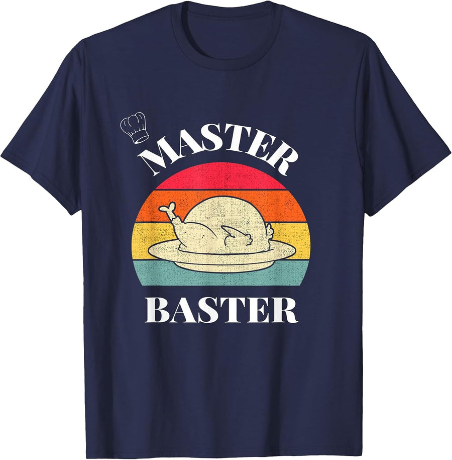 A Very Funny Thanksgiving Master Baster T-Shirt - Navy Blue