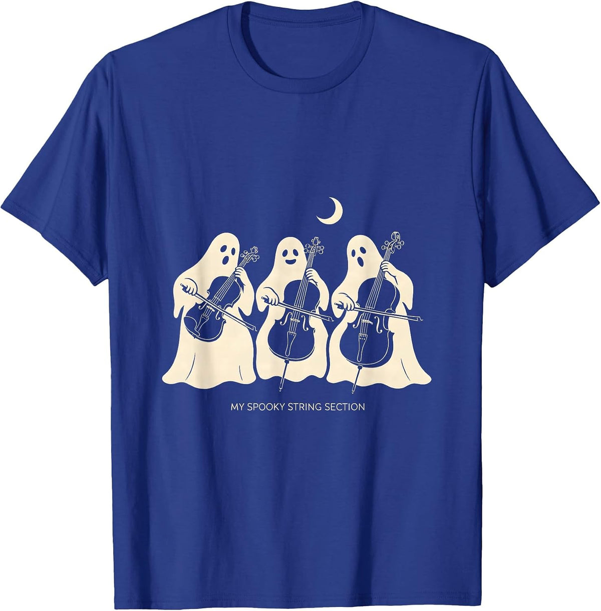 My Spooky String Section Funny Music Teacher Ghost Band T-Shirt - Royal Blue