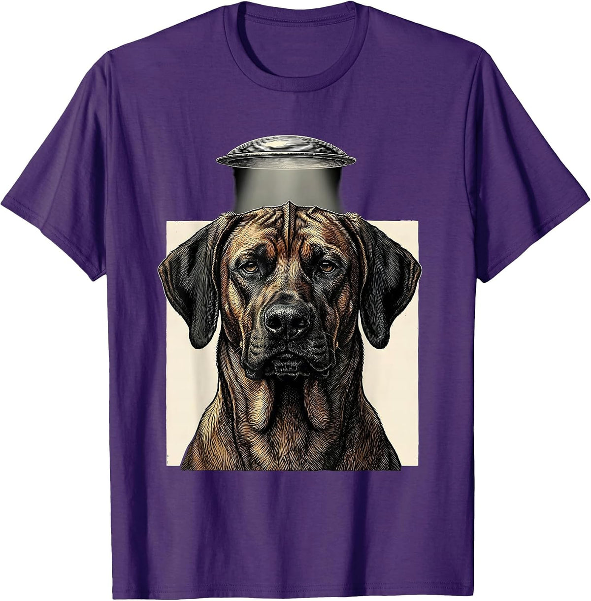 Rhodesian Ridgeback UFO Abduction Funny Dog Breed T-Shirt - Purple