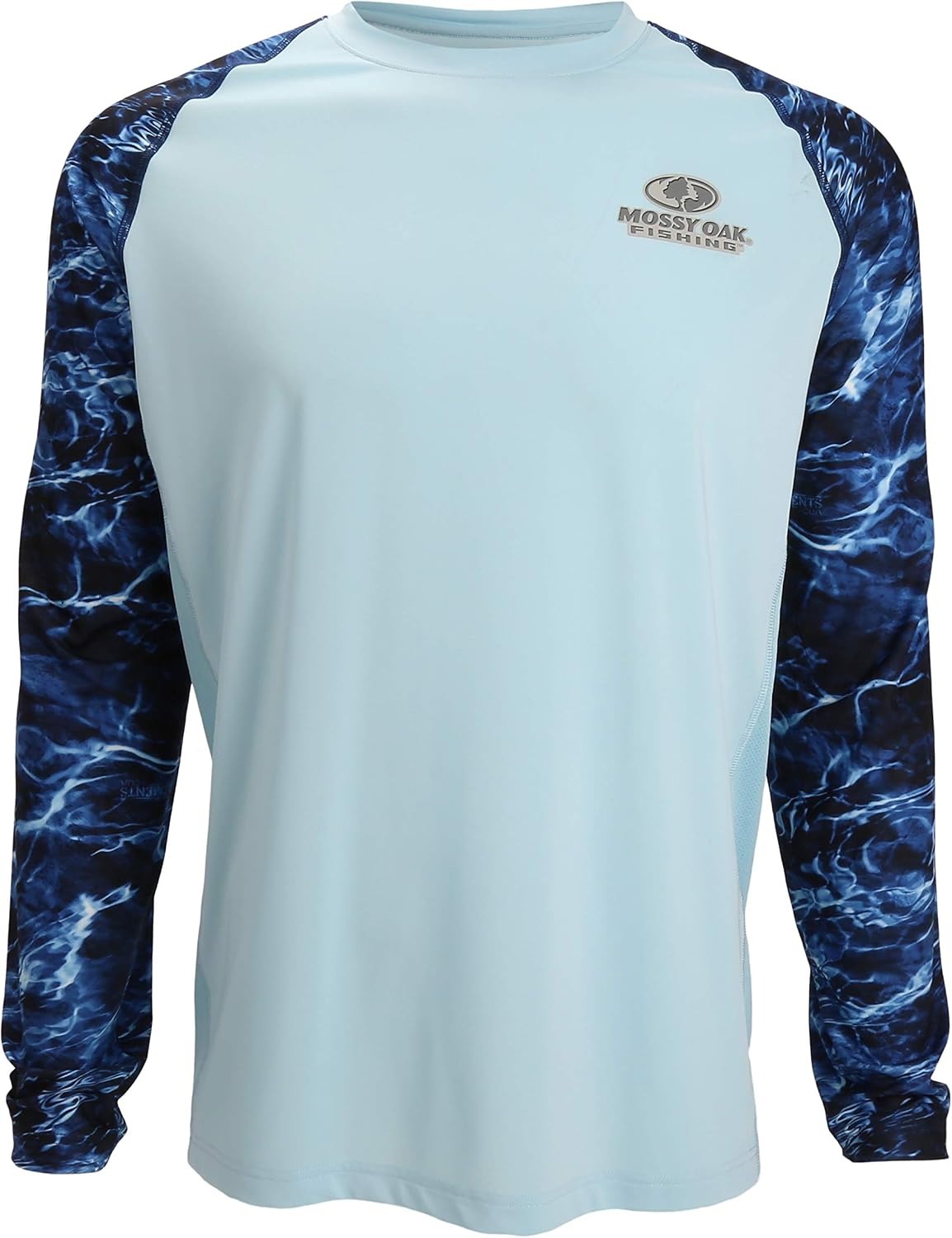 EAG Elite Mossy Oak Elements Long Sleeve Performance Fishing Shirt - Marlin Cool Blue